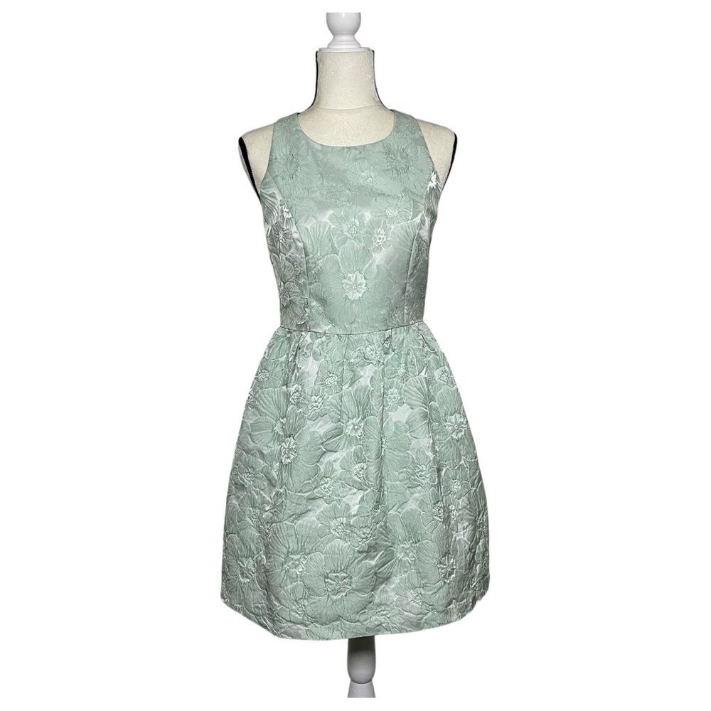 Elegant Floral Green Dress